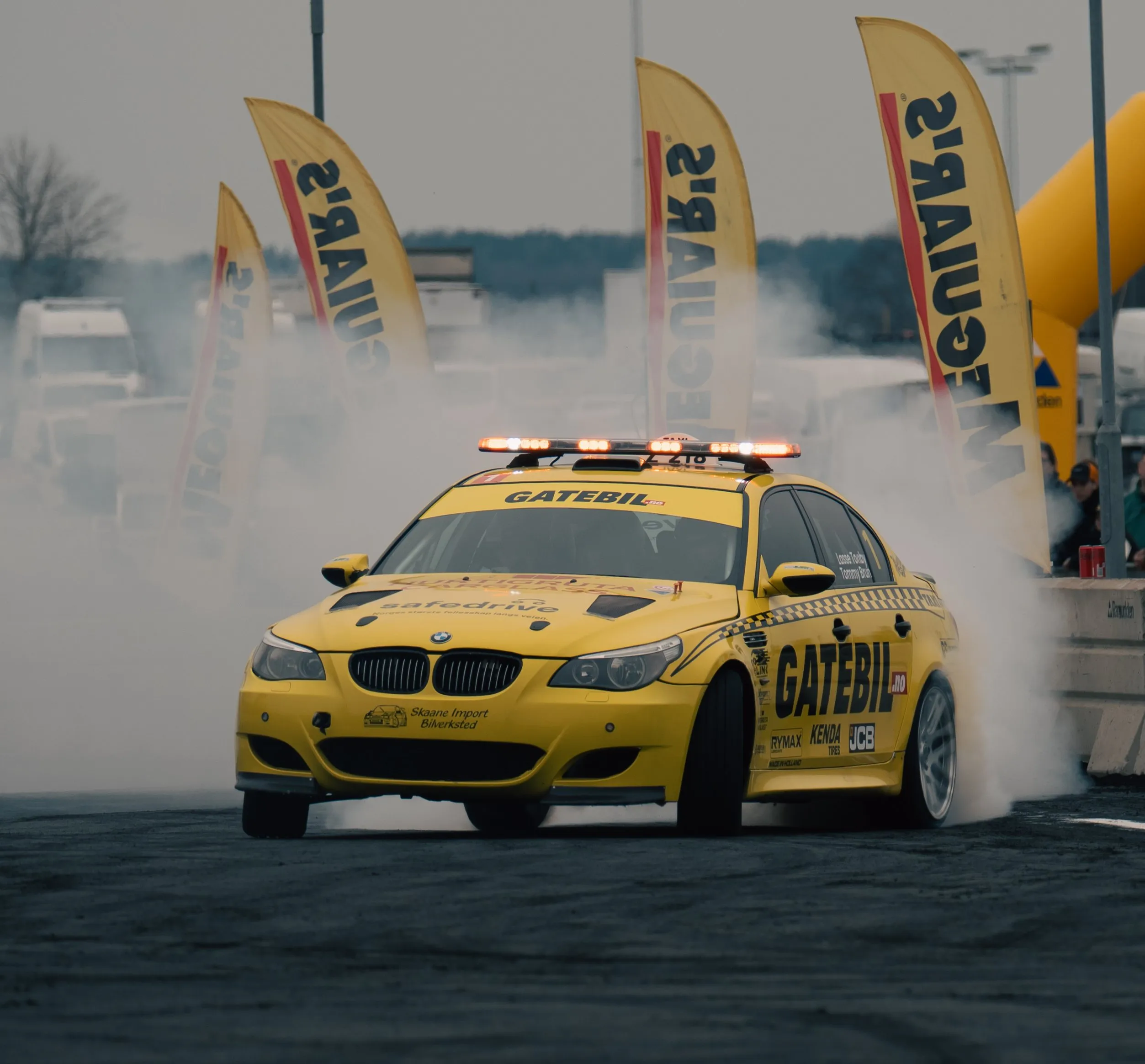 Gatebil's BMW M5 drifting in front of the crowd